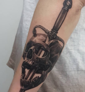 The Ace and Sword Tattoo Parlour Etobicoke Longbranch Toronto Tattoo by Danielle-Skull and Dagger