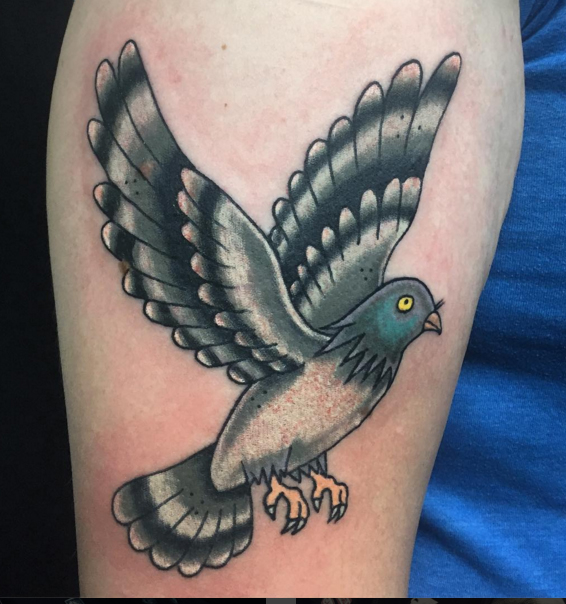 Mick Medusa Tattoo - Cool flying pigeon for Buse. #mickmedusatattoo  #michaelmedusatattoo #torasumi #balmaintattoo #sydneytattoo #sydney #pigeon  #pigeontattoo #bird #birdtattoo #sydneytattooartist | Facebook