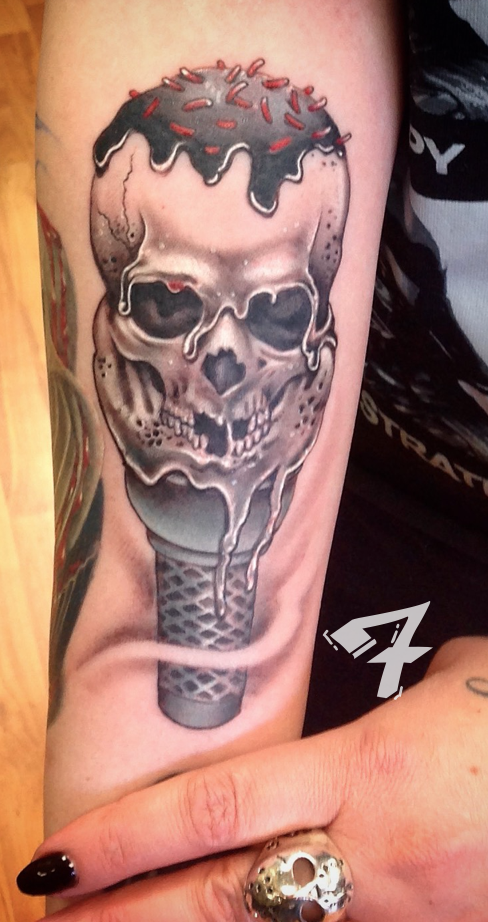 Atomic Lobster Tattoo  Jake blasted this melting skull face   Facebook